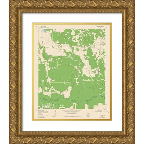 Boxelder Texas Quad - USGS 1965 Gold Ornate Wood Framed Art Print with Double Matting by USGS