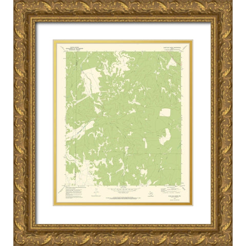 Burr Oak Creek Texas Quad - USGS 1970 Gold Ornate Wood Framed Art Print with Double Matting by USGS