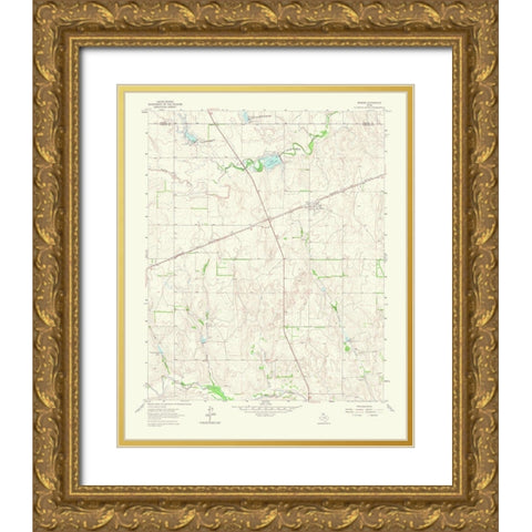 Briscoe Texas Quad - USGS 1965 Gold Ornate Wood Framed Art Print with Double Matting by USGS