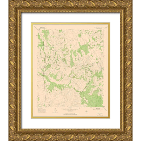 Ballinger Ranch Texas Quad - USGS 1963 Gold Ornate Wood Framed Art Print with Double Matting by USGS