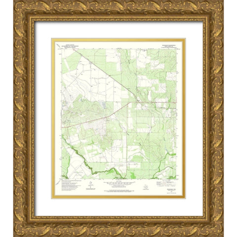 Brundage Texas Quad - USGS 1972 Gold Ornate Wood Framed Art Print with Double Matting by USGS