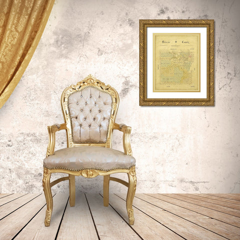 Briscoe County Texas - 1881 Gold Ornate Wood Framed Art Print with Double Matting by Unknown