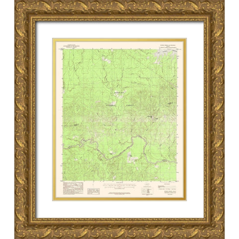 Boykin Spring Texas Quad - USGS 1984 Gold Ornate Wood Framed Art Print with Double Matting by USGS