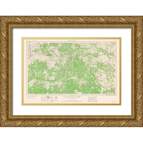 Brownwood Texas Quad - USGS 1964 Gold Ornate Wood Framed Art Print with Double Matting by USGS