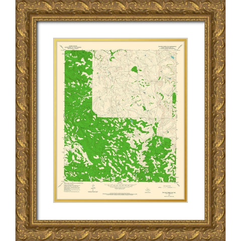 Collins Creek SW Texas Quad - USGS 1965 Gold Ornate Wood Framed Art Print with Double Matting by USGS