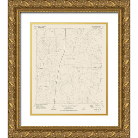 Coon Dive Draw Texas Quad - USGS 1973 Gold Ornate Wood Framed Art Print with Double Matting by USGS