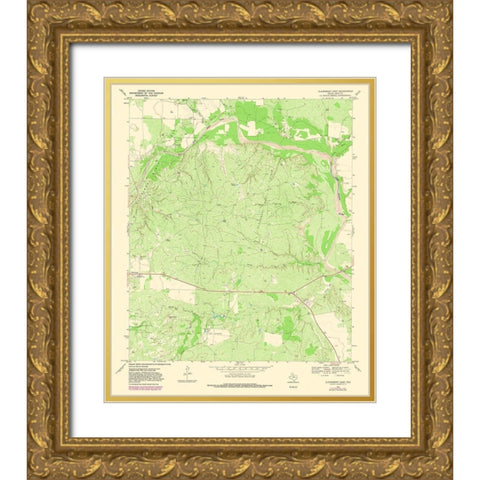 Clairemont East Texas Quad - USGS 1981 Gold Ornate Wood Framed Art Print with Double Matting by USGS