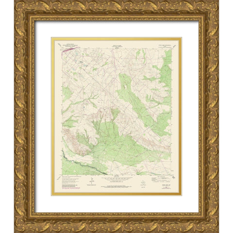 China Lake Texas Quad - USGS 1981- 23 x 28.23 Gold Ornate Wood Framed Art Print with Double Matting by USGS