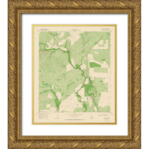 Cayman Lake Texas Quad - USGS 1969 Gold Ornate Wood Framed Art Print with Double Matting by USGS