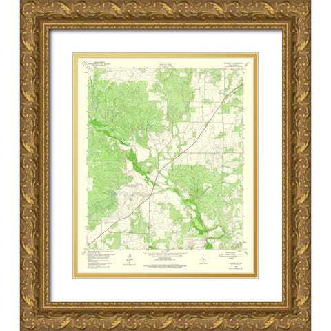 Coleman NE Texas Quad - USGS 1960 Gold Ornate Wood Framed Art Print with Double Matting by USGS