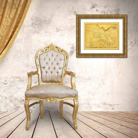 Comanche County Texas - 1856 Gold Ornate Wood Framed Art Print with Double Matting by Unknown