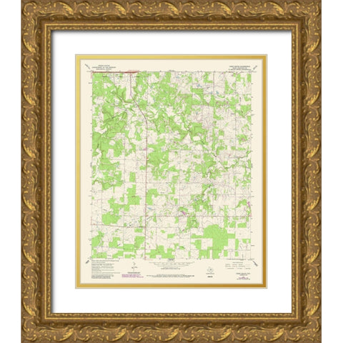 Cisco South Texas Quad - USGS 1987 Gold Ornate Wood Framed Art Print with Double Matting by USGS