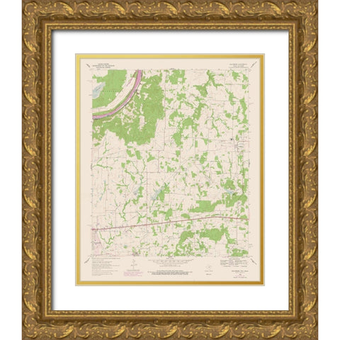 Callisburg Texas Quad - USGS 1960 Gold Ornate Wood Framed Art Print with Double Matting by USGS