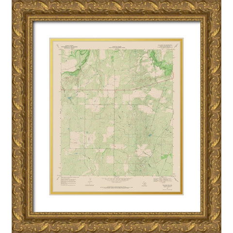 Calliham Texas Quad - USGS 1967 Gold Ornate Wood Framed Art Print with Double Matting by USGS