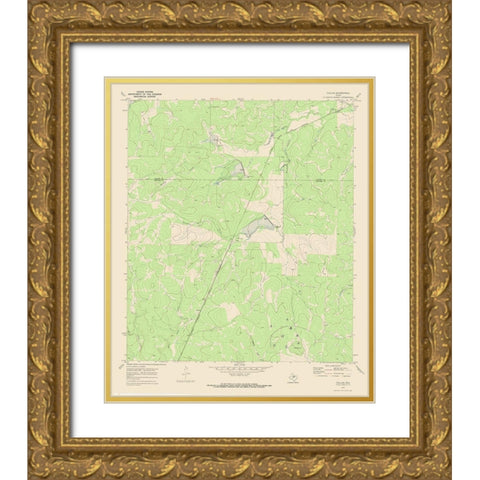 Callan Texas Quad - USGS 1970 Gold Ornate Wood Framed Art Print with Double Matting by USGS