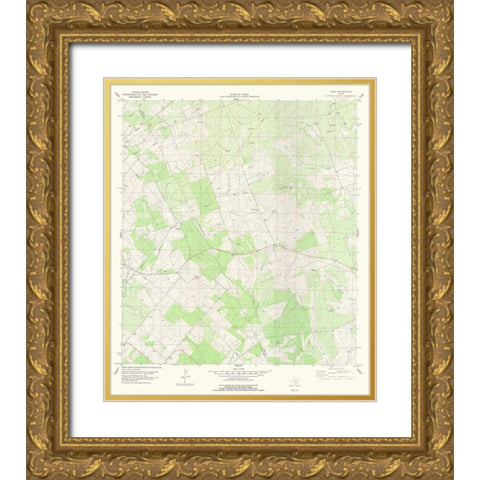 Cadiz Texas Quad - USGS 1979 Gold Ornate Wood Framed Art Print with Double Matting by USGS