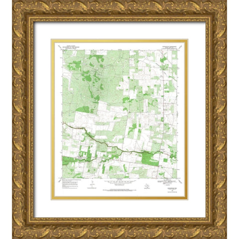 Concepcion Texas Quad - USGS 1968 Gold Ornate Wood Framed Art Print with Double Matting by USGS