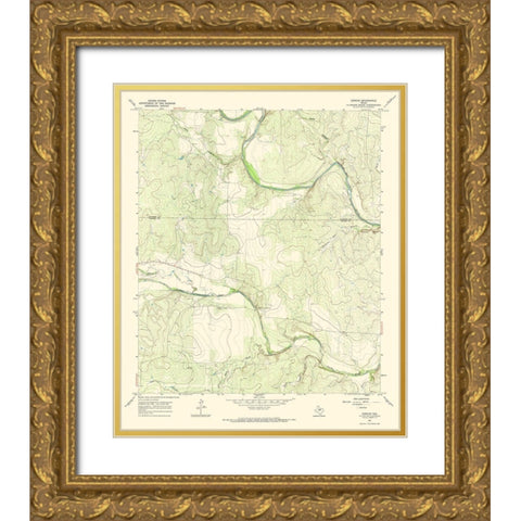 Concho Texas Quad - USGS 1967 Gold Ornate Wood Framed Art Print with Double Matting by USGS