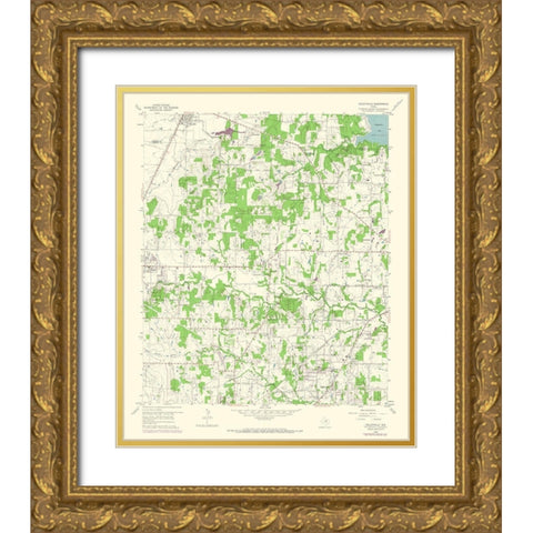 Colleyville Texas Quad - USGS 1959 Gold Ornate Wood Framed Art Print with Double Matting by USGS