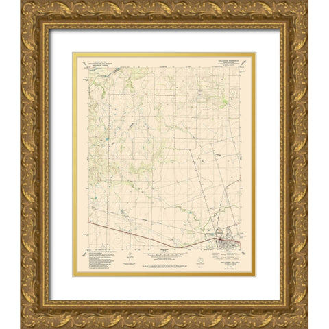 Chillicothe Texas Quad - USGS 1984 Gold Ornate Wood Framed Art Print with Double Matting by USGS