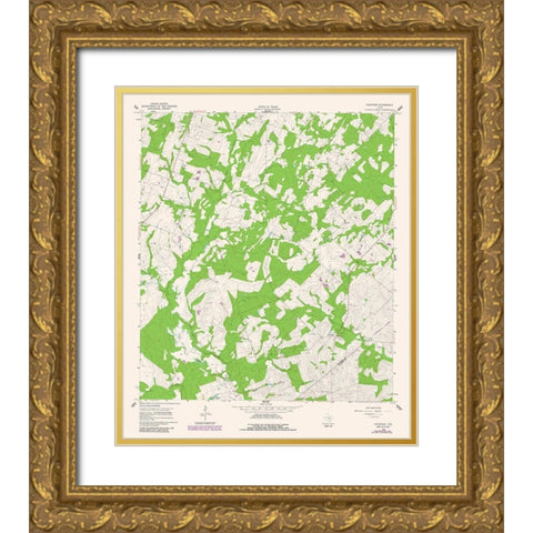 Cheapside Texas Quad - USGS 1987 Gold Ornate Wood Framed Art Print with Double Matting by USGS