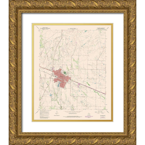 Childress Texas Quad - USGS 1981 Gold Ornate Wood Framed Art Print with Double Matting by USGS