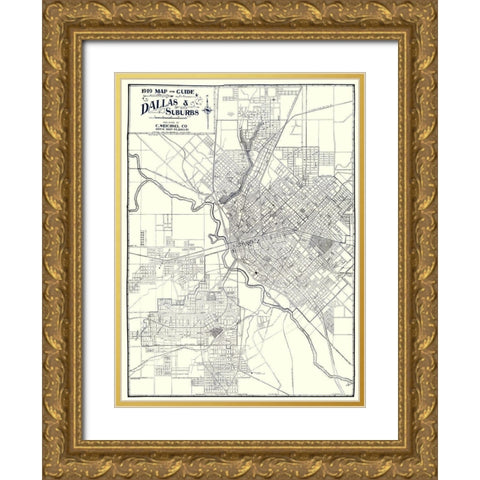 Dallas, Suburbs Texas - Weichsel 1919 Gold Ornate Wood Framed Art Print with Double Matting by Weichsel