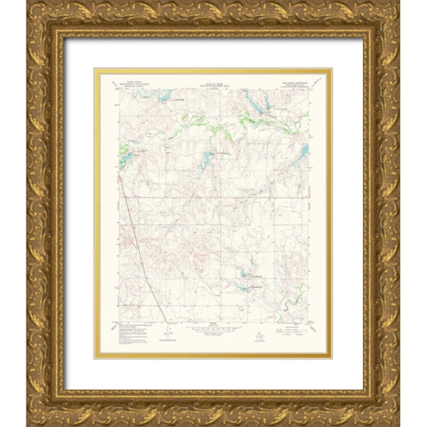 Dads Creek Texas Quad - USGS 1969 Gold Ornate Wood Framed Art Print with Double Matting by USGS