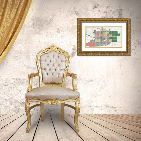 Denison Texas Landowner - Jackson 1908 Gold Ornate Wood Framed Art Print with Double Matting by Jackson