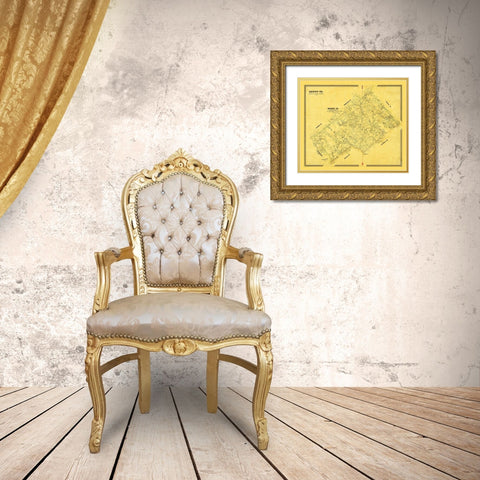 Dewitt County Texas - Arlitt 1870 Gold Ornate Wood Framed Art Print with Double Matting by Arlitt