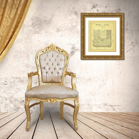 Hockley County Texas - Pritchett 1914 Gold Ornate Wood Framed Art Print with Double Matting by Pritchett