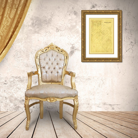 Kaufman County Texas -1871 Gold Ornate Wood Framed Art Print with Double Matting by Unknown