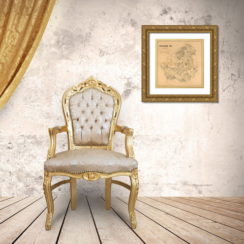 Karnes County Texas - Walsh 1880  Gold Ornate Wood Framed Art Print with Double Matting by Walsh