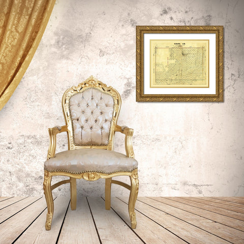Knox County Texas - Wise 1875  Gold Ornate Wood Framed Art Print with Double Matting by Wise