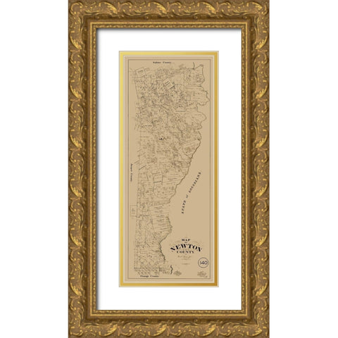 Newton County Texas - McGaughey 1893  Gold Ornate Wood Framed Art Print with Double Matting by McGaughey