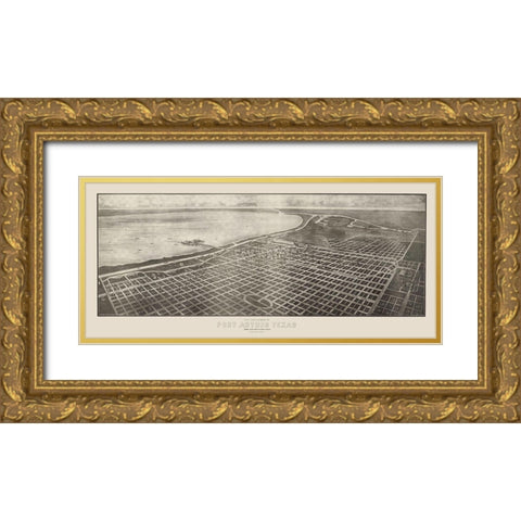 Port Arthur Texas - Glover 1912 Gold Ornate Wood Framed Art Print with Double Matting by Glover