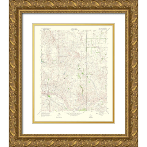 Pond Creek Texas Quad - USGS 1965 Gold Ornate Wood Framed Art Print with Double Matting by USGS