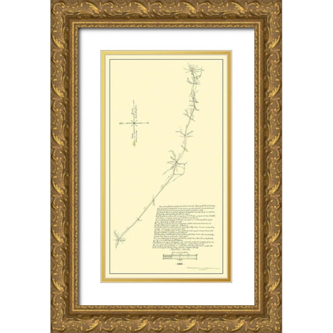 San Antonio To Laredo - 1865 Gold Ornate Wood Framed Art Print with Double Matting by Roessler