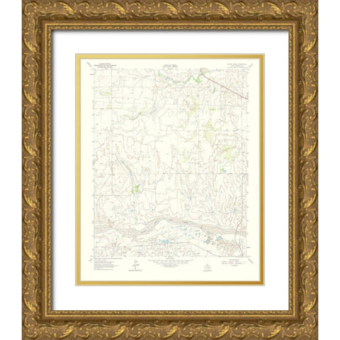 Spring Creek Texas Quad - USGS 1973 Gold Ornate Wood Framed Art Print with Double Matting by USGS