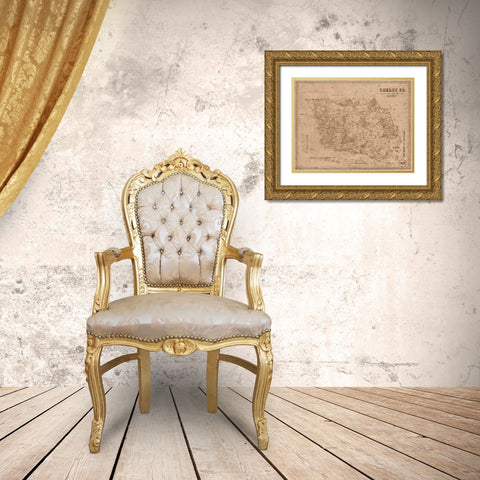 Shelby County Texas - Walsh 1880  Gold Ornate Wood Framed Art Print with Double Matting by Walsh