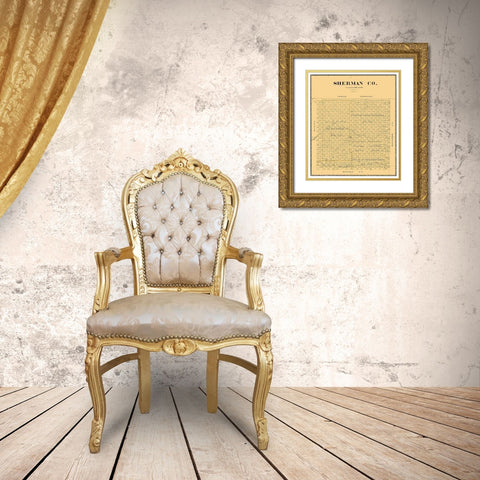 Sherman County Texas - Beaumont 1889  Gold Ornate Wood Framed Art Print with Double Matting by Beaumont