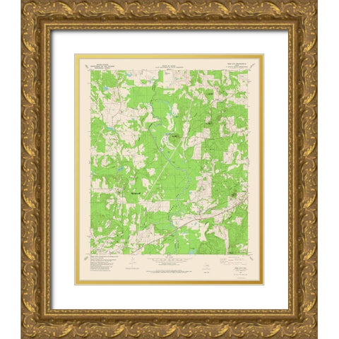 Todd City Texas Quad - USGS 1982 Gold Ornate Wood Framed Art Print with Double Matting by USGS