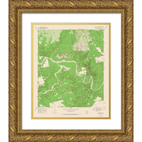 Tige Canyon Texas Quad - USGS 1969 Gold Ornate Wood Framed Art Print with Double Matting by USGS