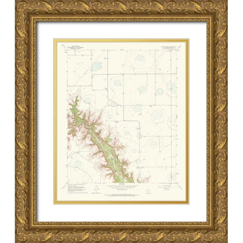Thomas Ranch Texas Quad - USGS 1968 Gold Ornate Wood Framed Art Print with Double Matting by USGS