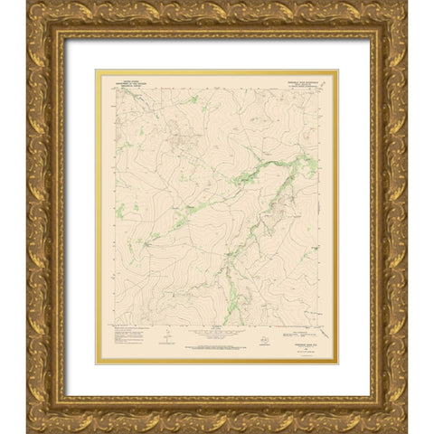 Three Mile Draw Texas Quad - USGS 1968 Gold Ornate Wood Framed Art Print with Double Matting by USGS