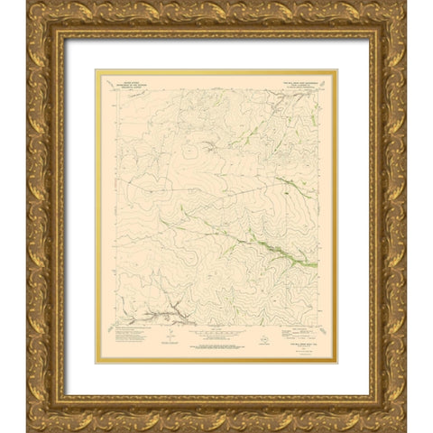 Two Mill Draw West Texas Quad - USGS 1973 Gold Ornate Wood Framed Art Print with Double Matting by USGS