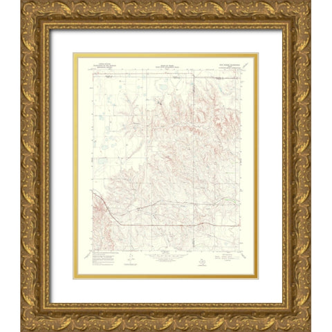 Tody School Texas Quad - USGS 1970 Gold Ornate Wood Framed Art Print with Double Matting by USGS
