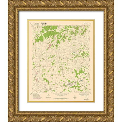 Tolar Texas Quad - USGS 1960 Gold Ornate Wood Framed Art Print with Double Matting by USGS