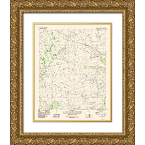 Tolbert Texas Quad - USGS 198 Gold Ornate Wood Framed Art Print with Double Matting by USGS