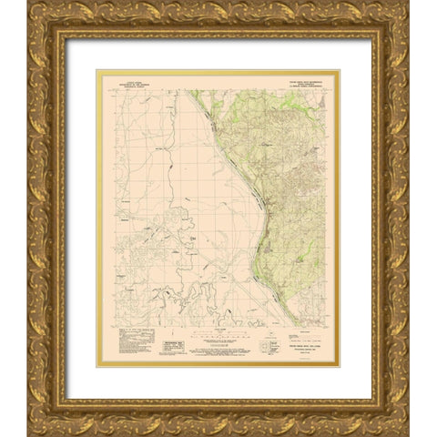 West Tovar Creek Texas Quad - USGS 1983 Gold Ornate Wood Framed Art Print with Double Matting by USGS
